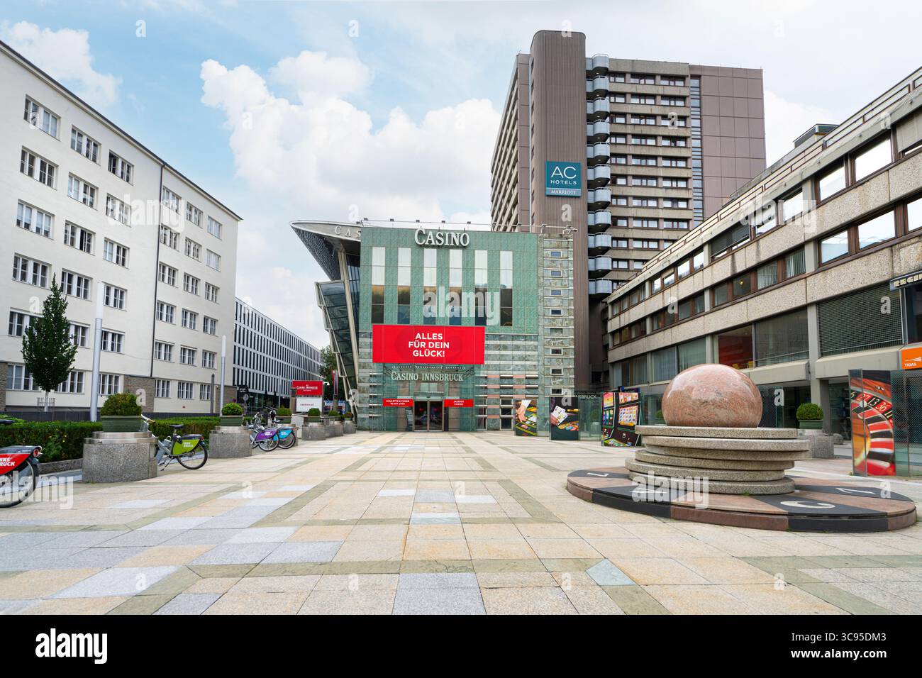 Innsbruck, Austria. July 31, 2025. external view of the Casino in the city center Stock Photo