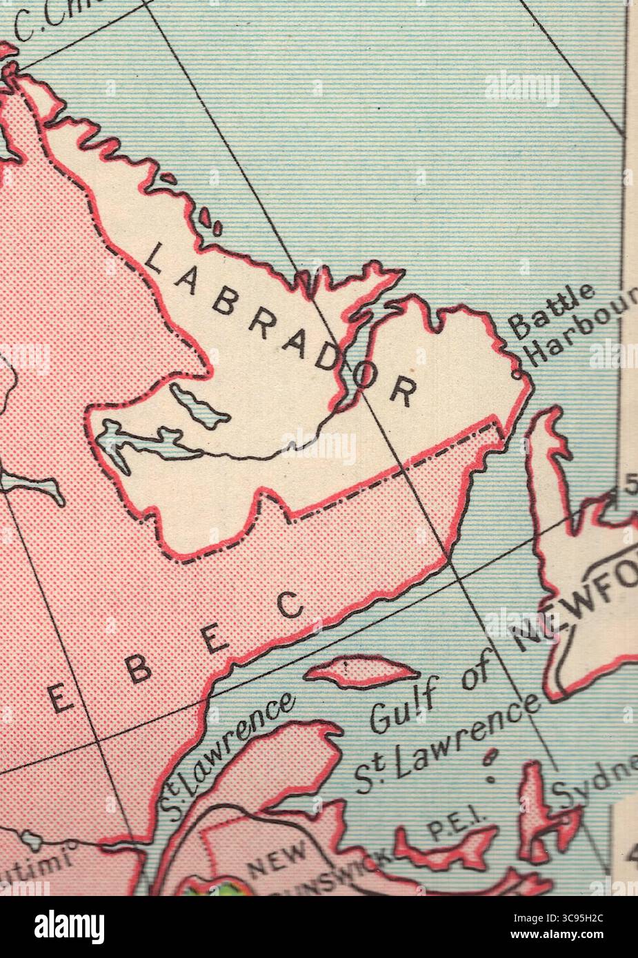 Labrador Map Simple Image A vintage mid 20th century map of Canada showing the state of Labrador ...