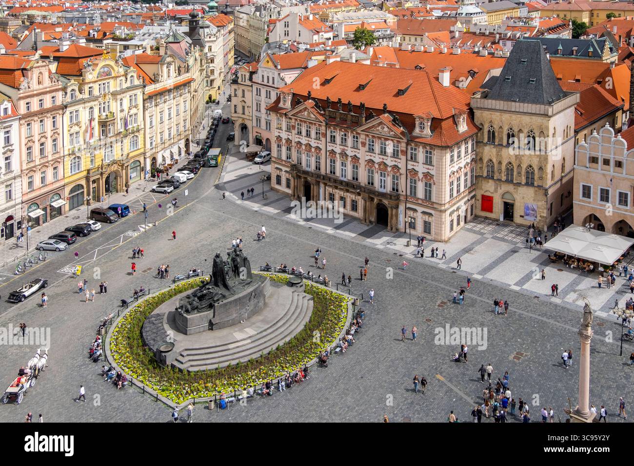 Aerial view of Old Town Square in Prague, Czech Republic Stock Photo