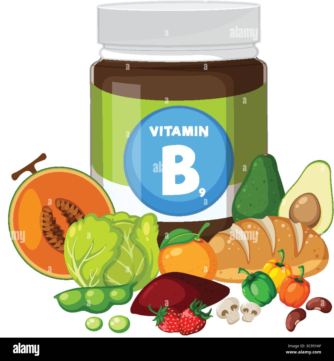 Foods rich in folic acid Stock Vector Images - Alamy