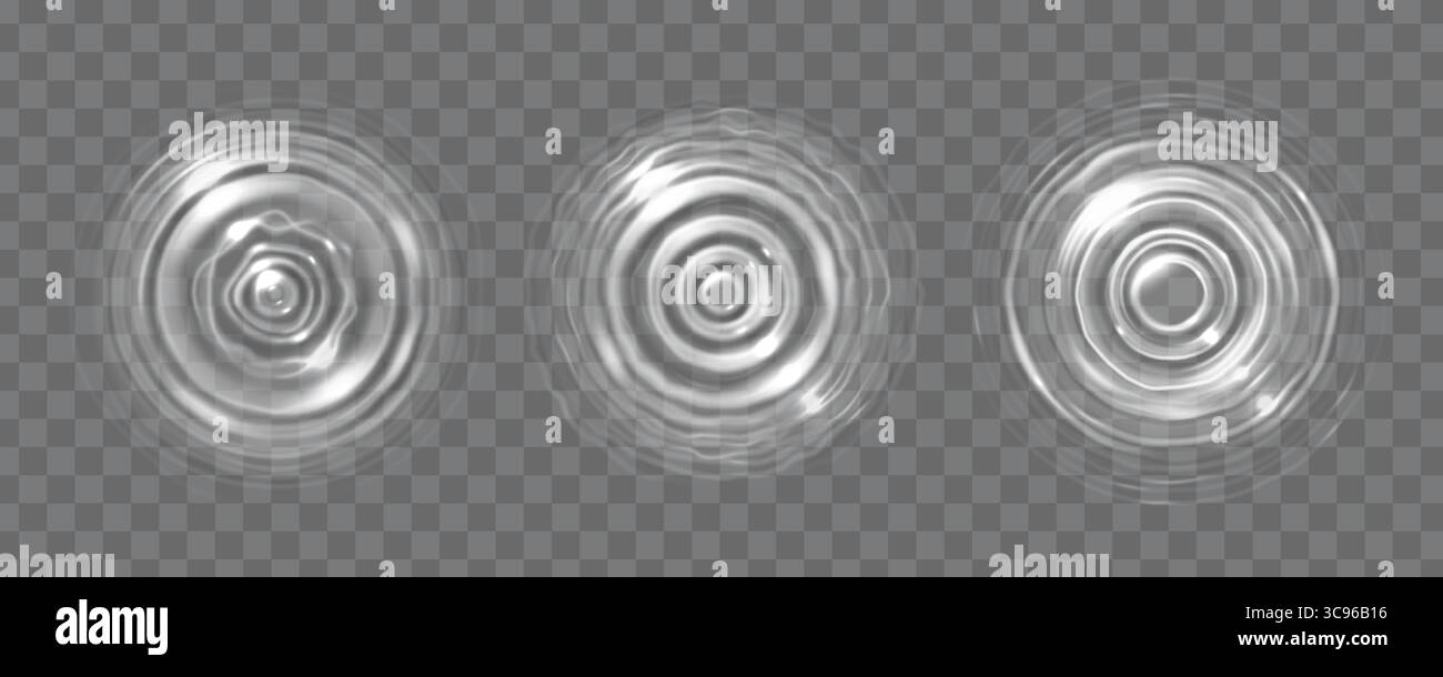 Water ripple rings from drop impact creating circular waves on ...