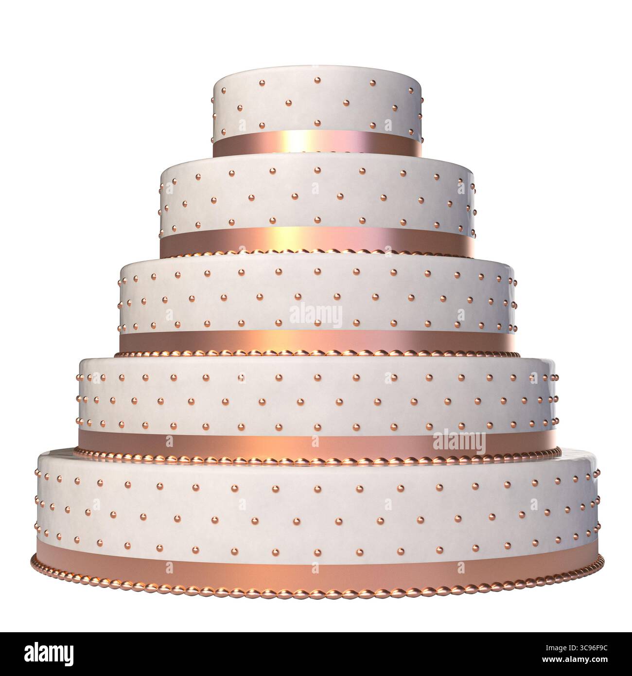 wedding cake 3d transparent background Stock Photo