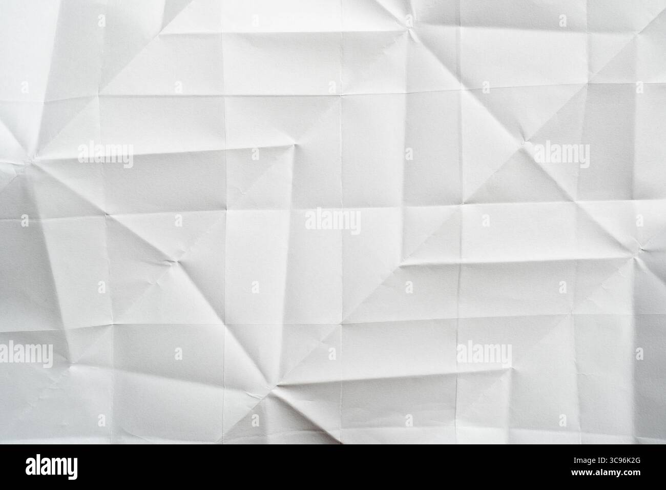 White Paper Background with Abstract Geometric Folding Lines Texture Stock Photo