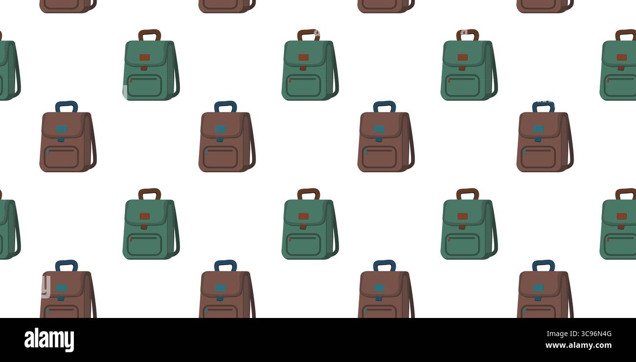 Colorful backpacks on white purposes. Stock Vector