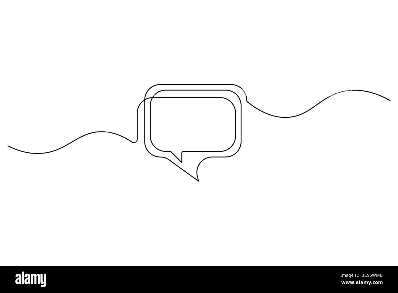Minimalist one line drawing of speech bubble isolate vector ...