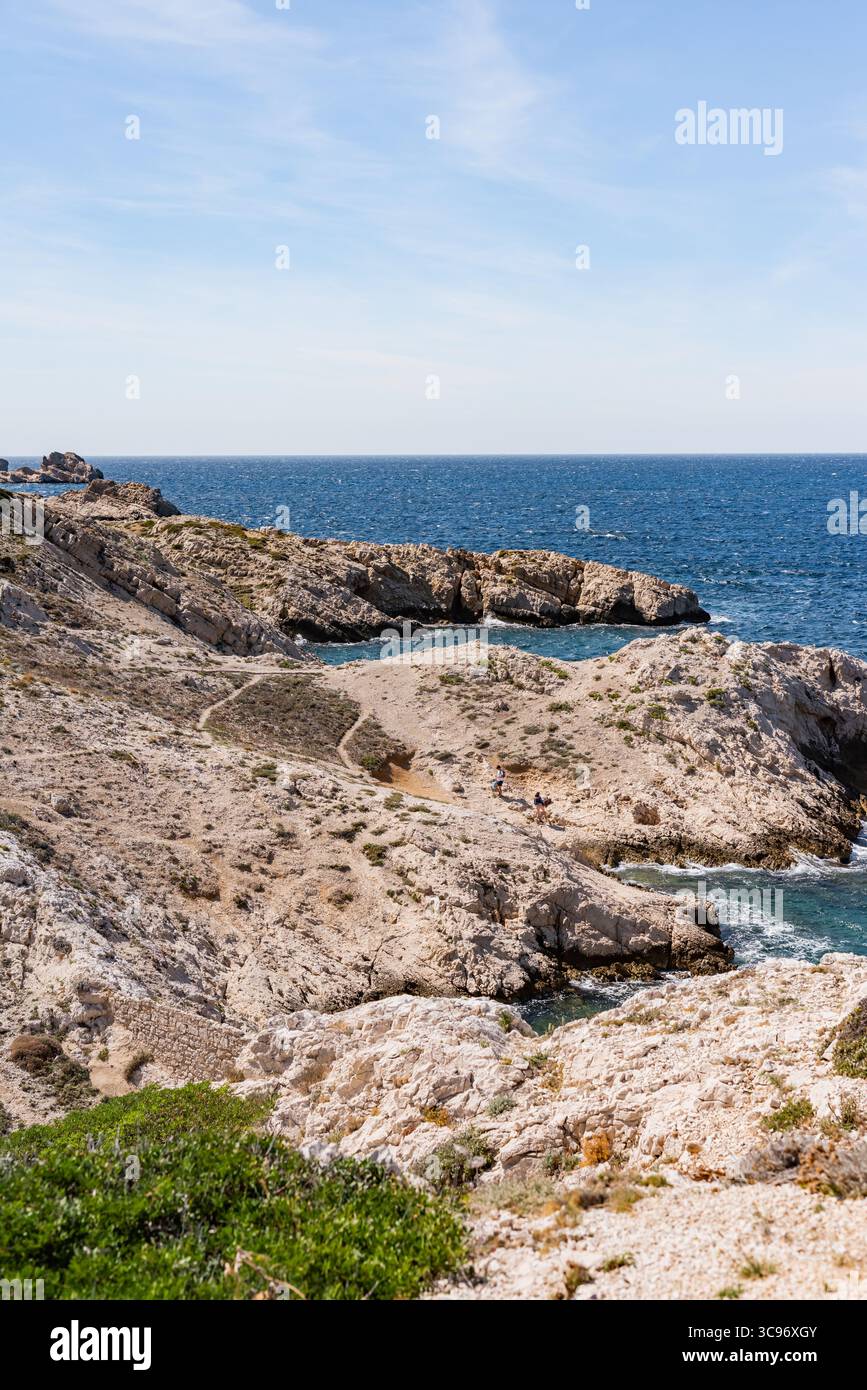 Cap Frioul on Ile Pomegues (part of Les Iles or the Frioul archipelago which is approx 4km west of Marseille), Marseille, Bouches-du-Rhone, France Stock Photo