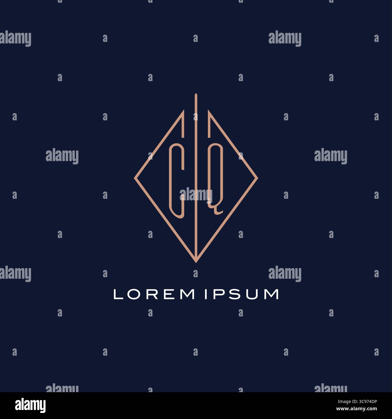Monogram CQ logo with diamond rhombus style luxury modern logo design ...