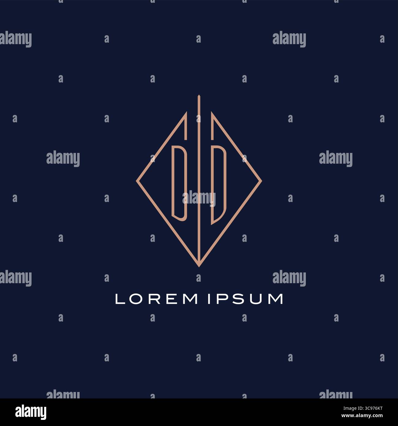 Monogram DD logo with diamond rhombus style luxury modern logo design vector graphic Stock Vector