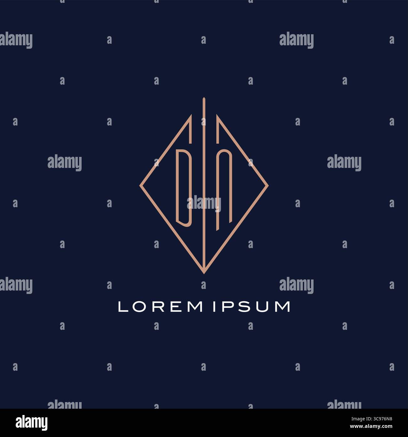 Monogram DN logo with diamond rhombus style luxury modern logo design ...