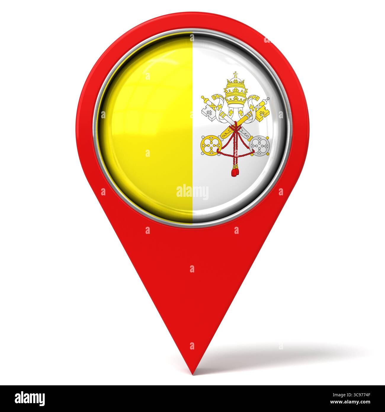 Vatican flag pin map hi-res stock photography and images - Alamy
