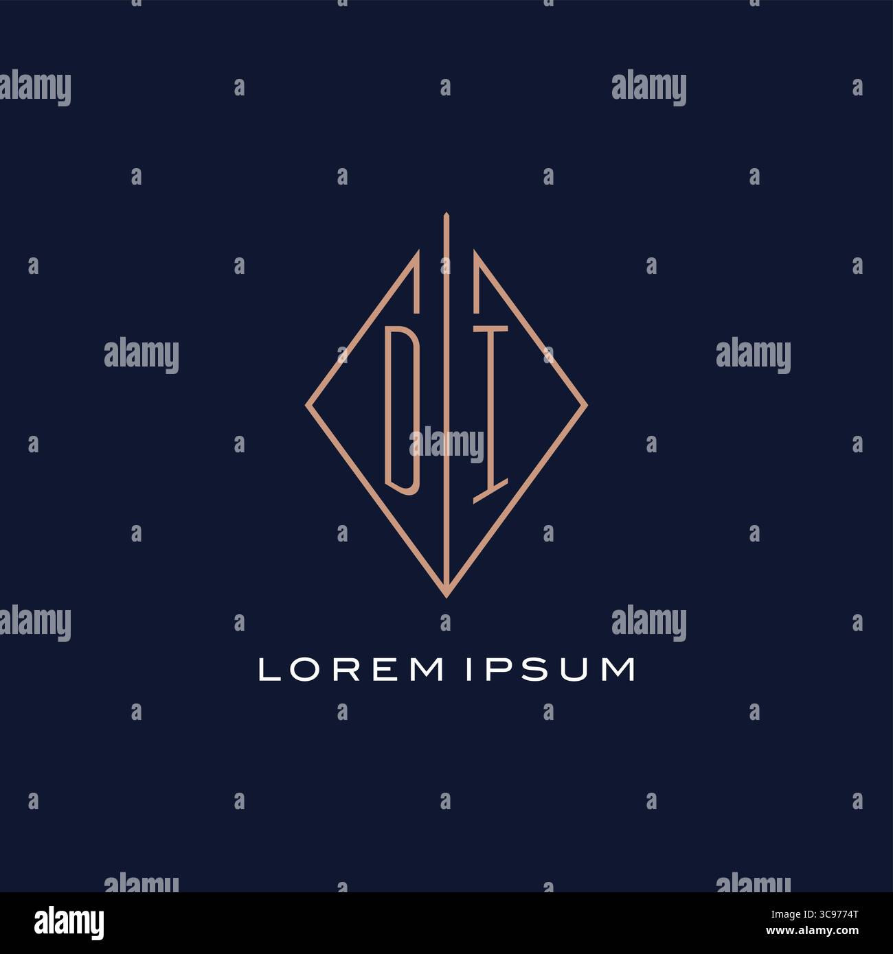 Monogram DI logo with diamond rhombus style luxury modern logo design ...
