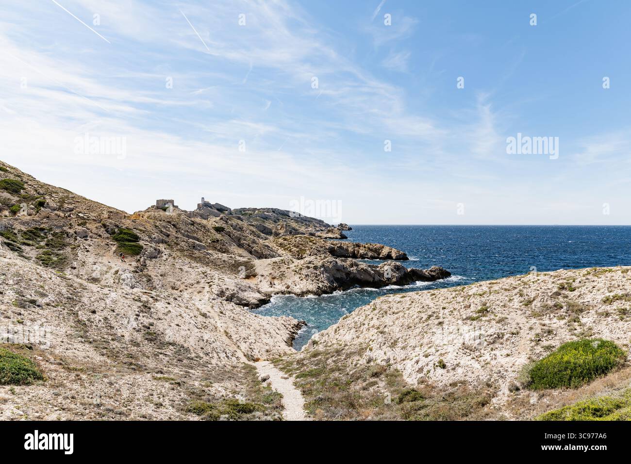 Cap Frioul on Ile Pomegues (part of Les Iles or the Frioul archipelago which is approx 4km west of Marseille), Marseille, Bouches-du-Rhone, France Stock Photo