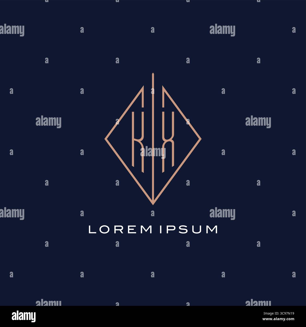 Monogram KX logo with diamond rhombus style luxury modern logo design ...