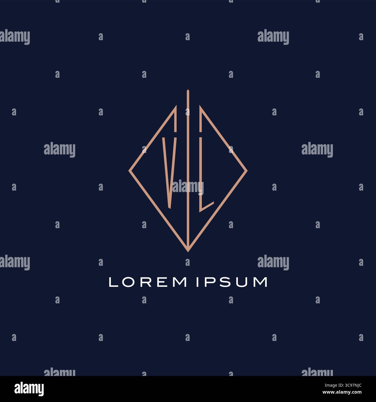 Monogram VL logo with diamond rhombus style luxury modern logo design ...