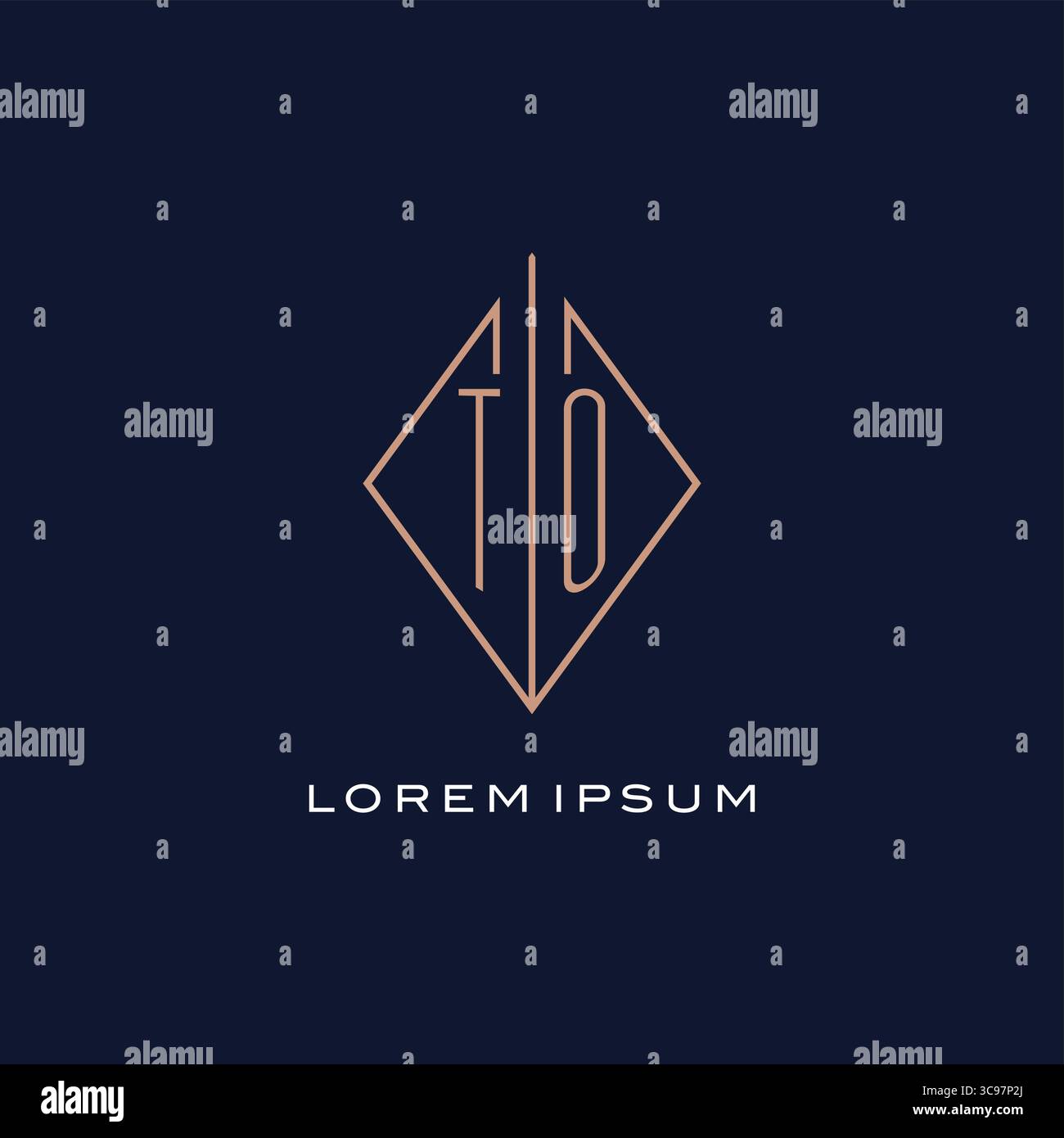 Monogram TO logo with diamond rhombus style luxury modern logo design ...