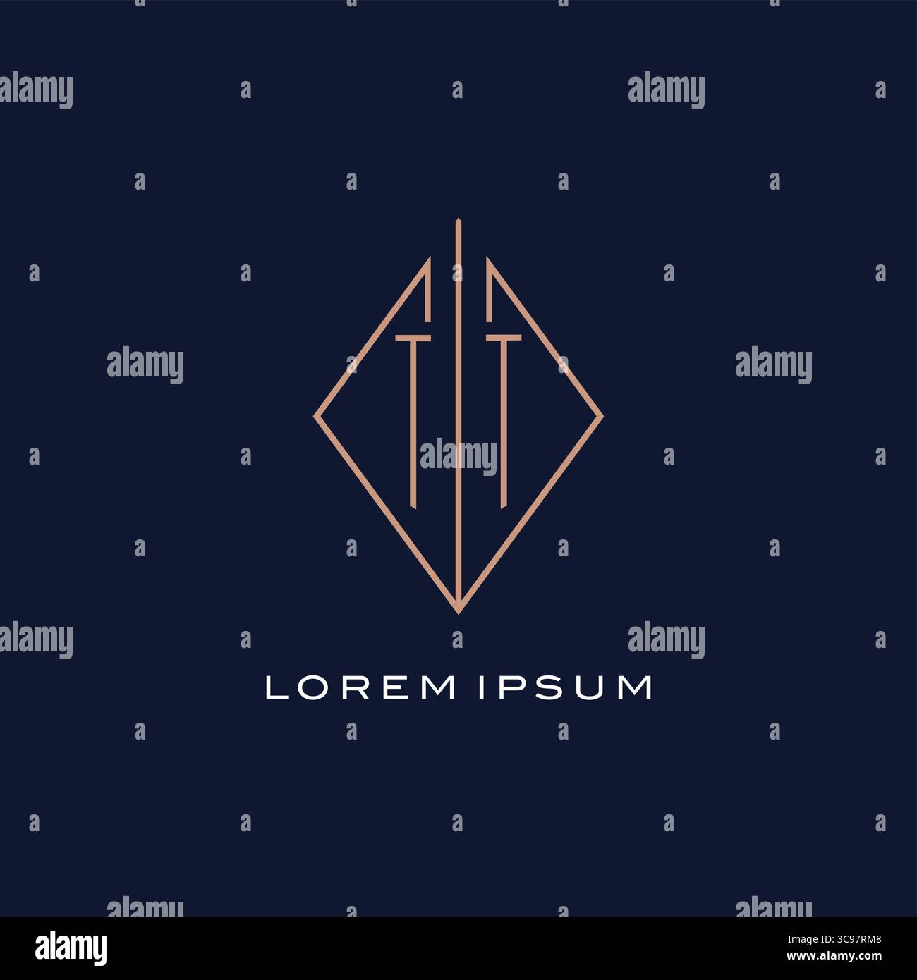 Monogram TT logo with diamond rhombus style luxury modern logo design vector graphic Stock Vector