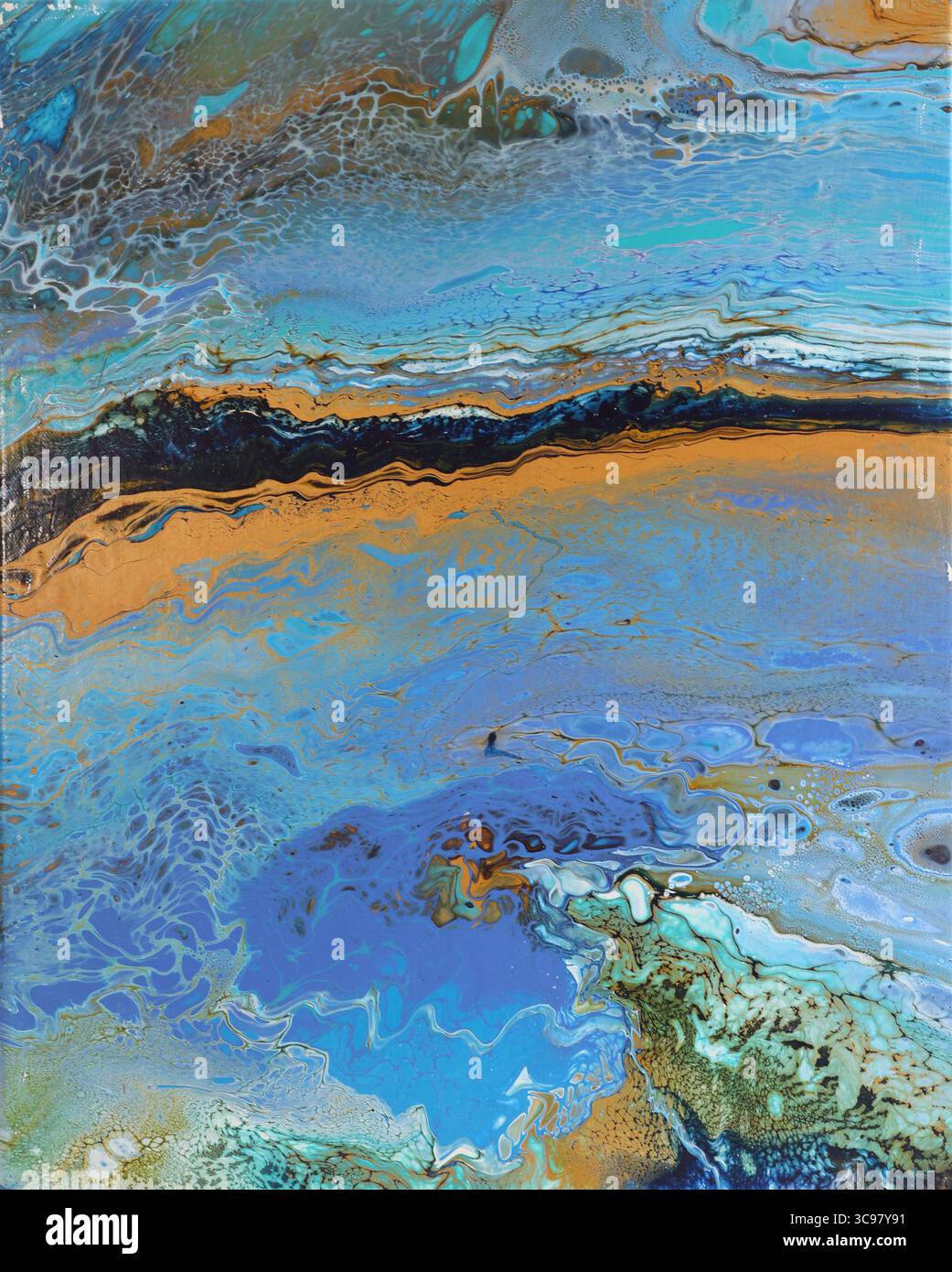 Tidal Sands Between Two Worlds - 2 Stock Photo