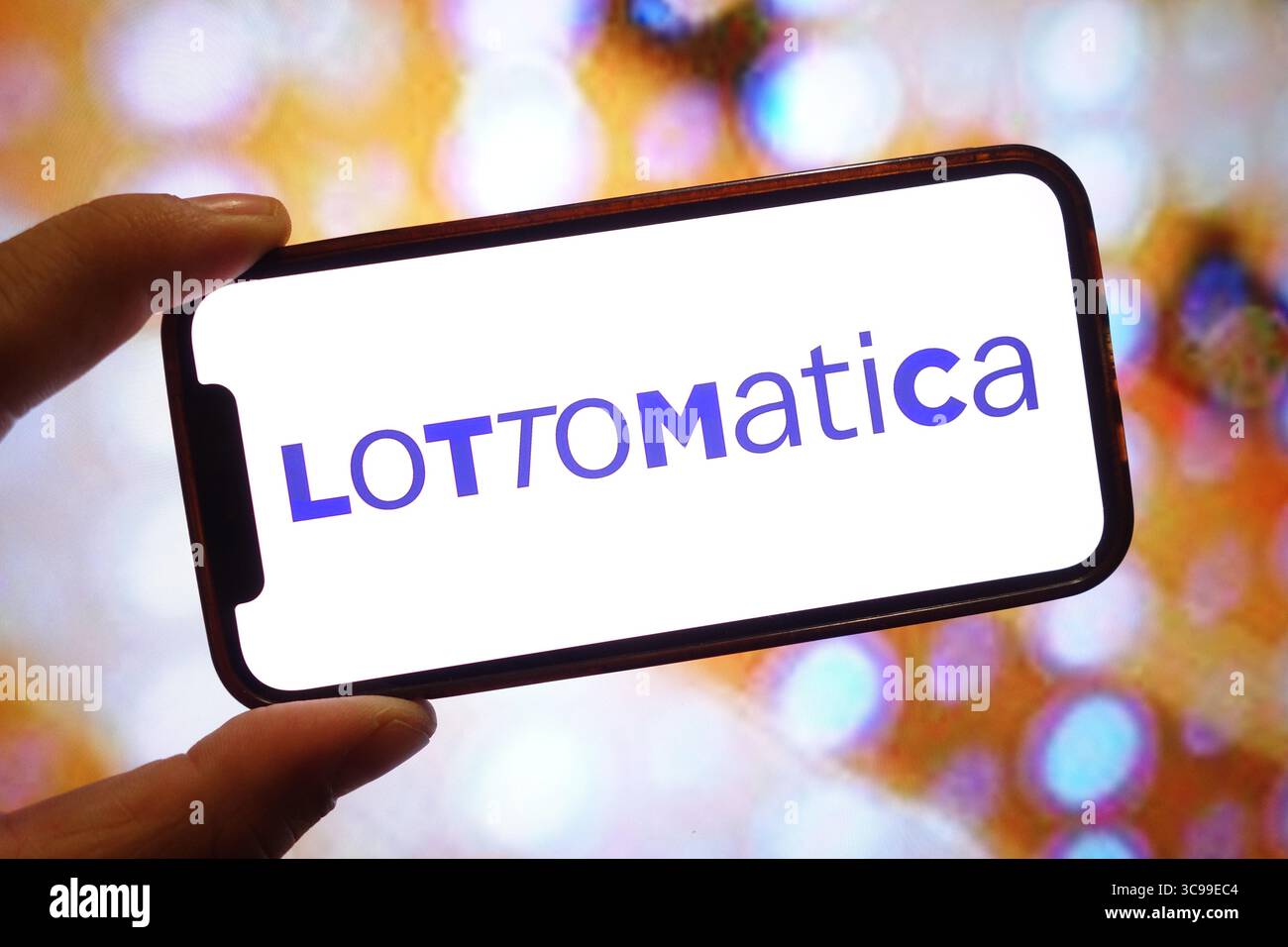 Schermata smartphone che mostra il logo Lottomatica