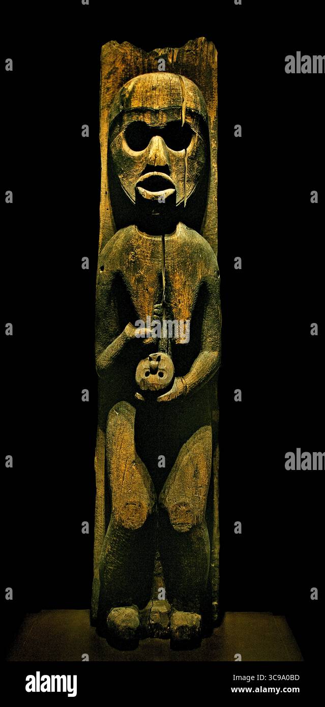 Kwakiutl house pole cannibal ogress Dzonoqwa Smith Inlet British ...
