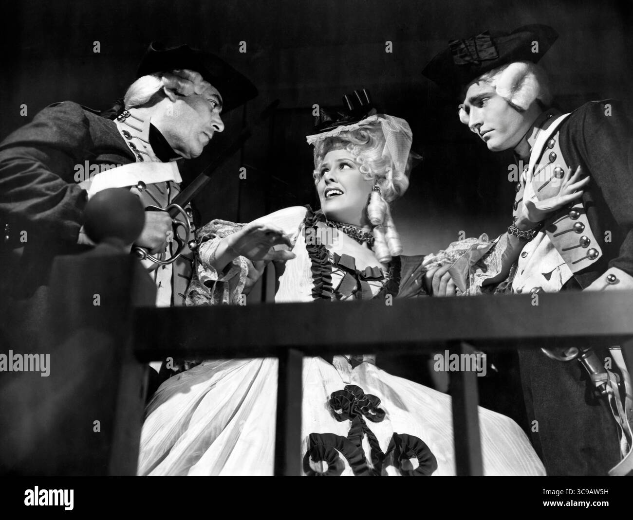 Janis Carter, on-set of the film, "The Fighting Guardsman", Columbia ...