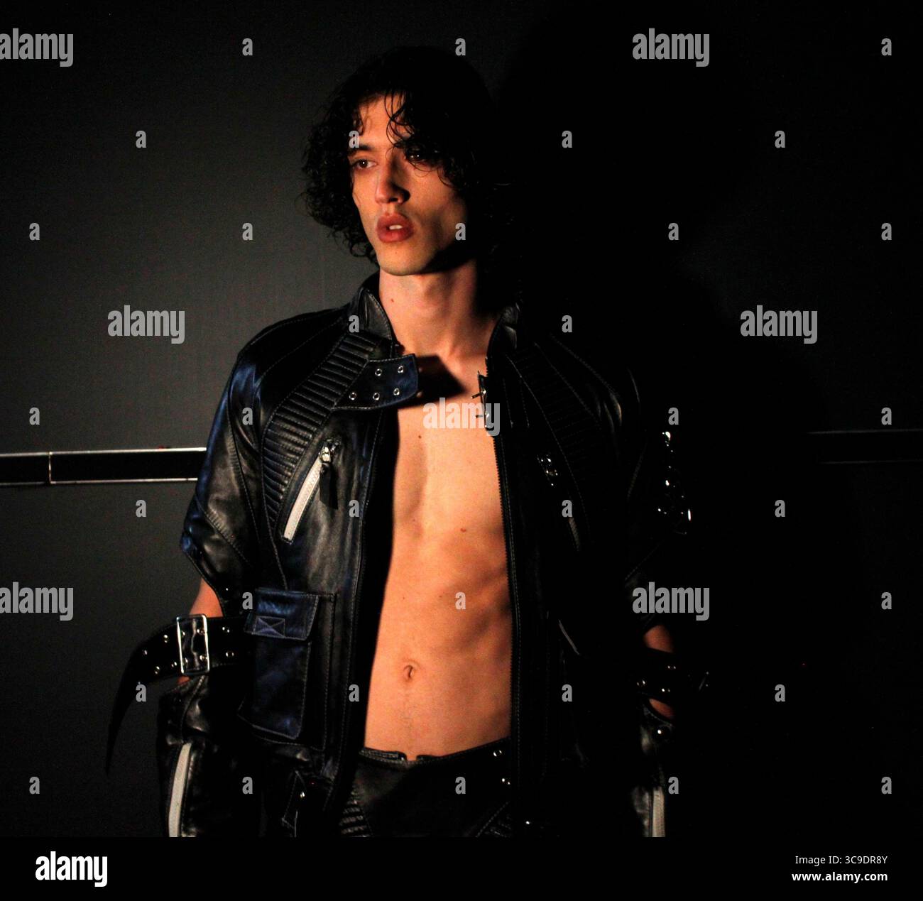 October 26, 2022, Sabadell, Barcelona, Spain: Barcelona Spain 26.10.2022  the model looks a creation  Dominnico during the  080 Barcelona Fashion   at Hospital Sant Pau/ Dos de Maig   on 26  October 2022 in Barcelona. (Credit Image: © Xavi Urgeles/ZUMA Press Wire) Stock Photo