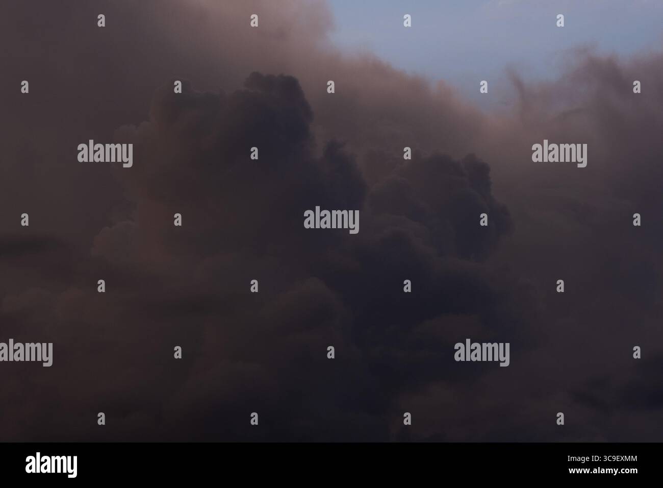 Dramatic dark storm clouds before thunder storm, Thailand Stock Photo