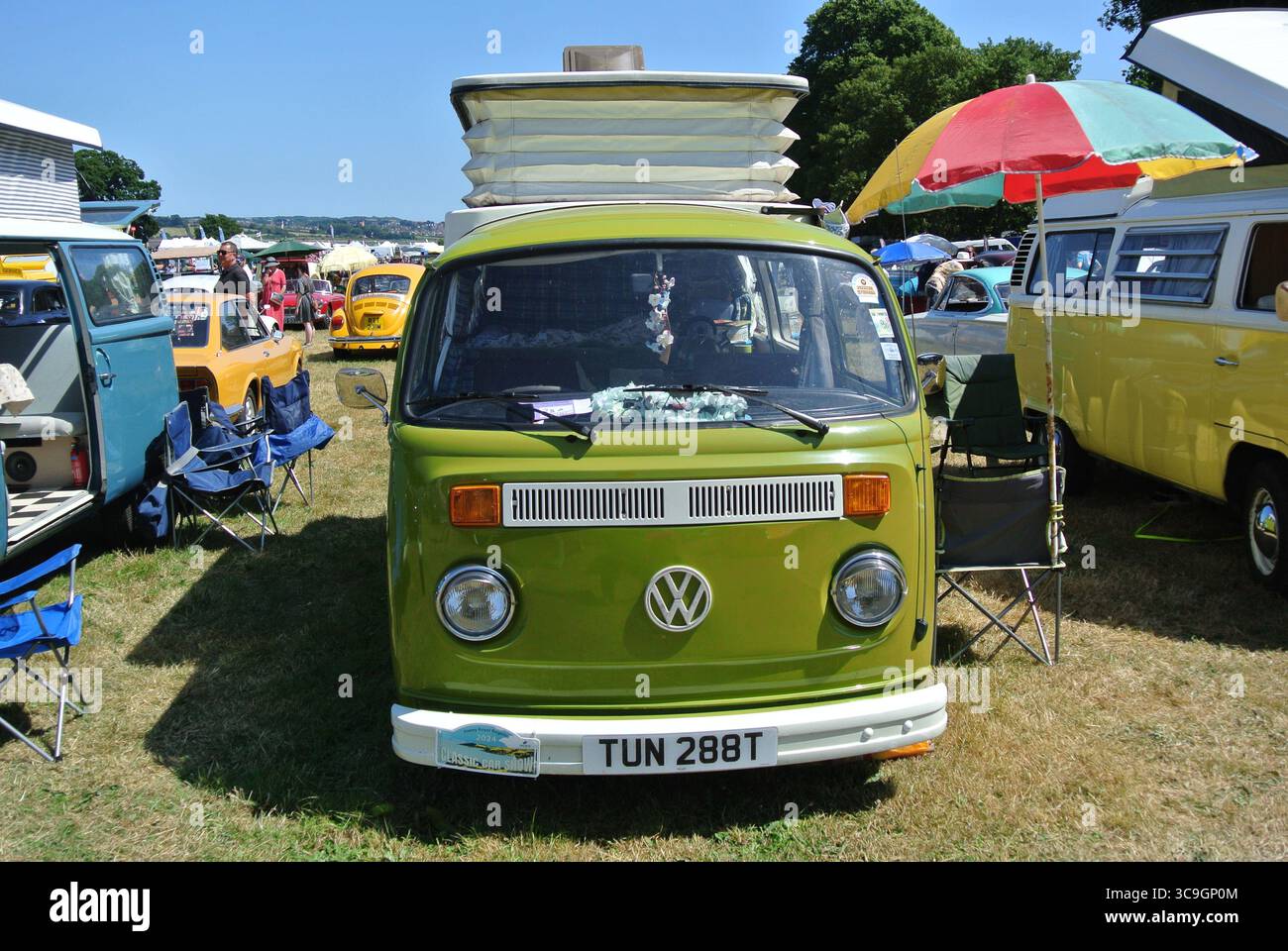 A 1978 Volkswagen T2 Camper parked on display at the 50th Historic ...
