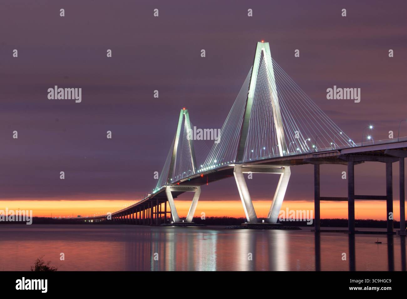 The Arthur Ravenel Bridge spans from Mount Pleasant to Charleston ...