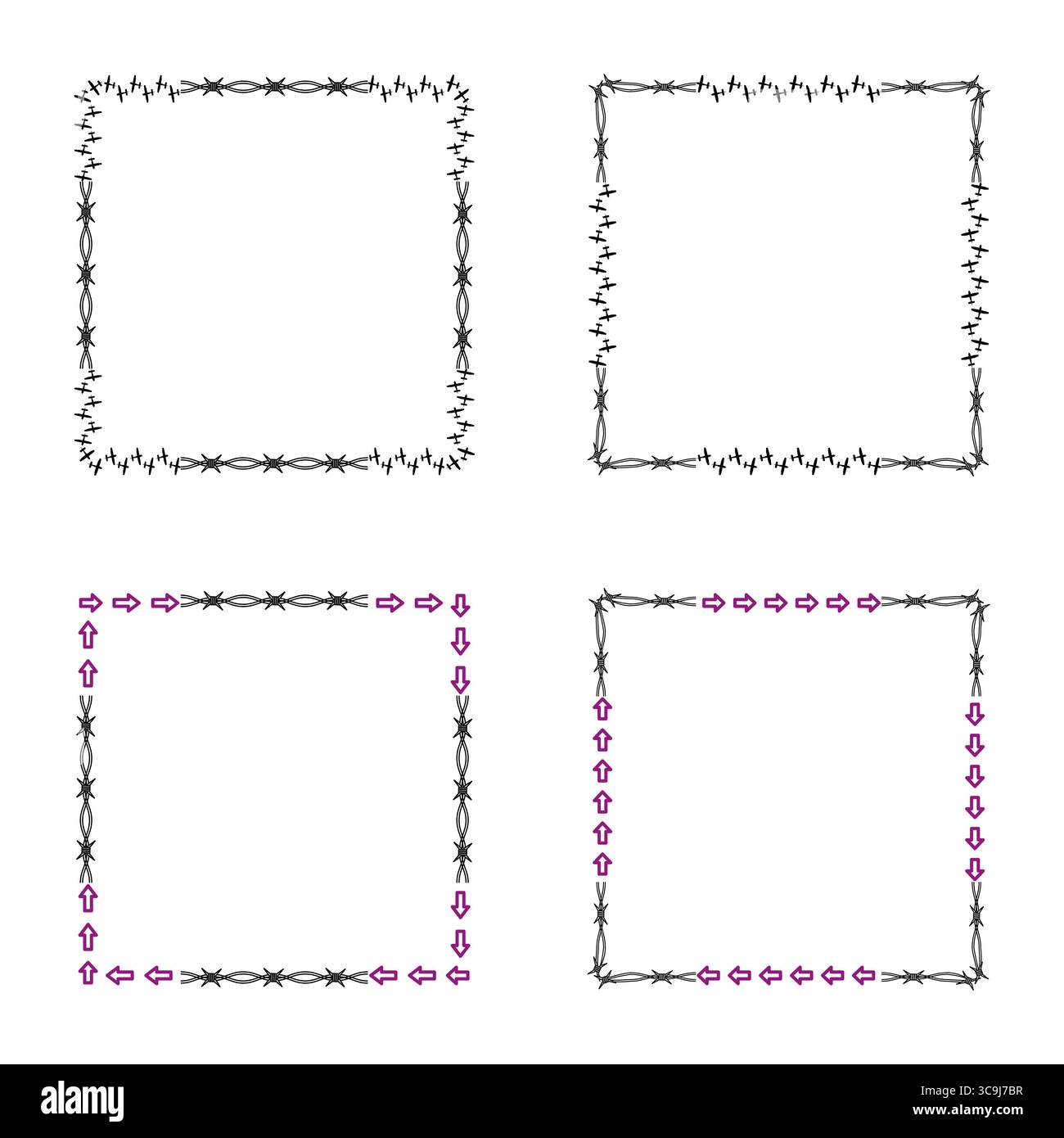 Frame border icon. Purple line symbol. Minimal outline design. Vector ...