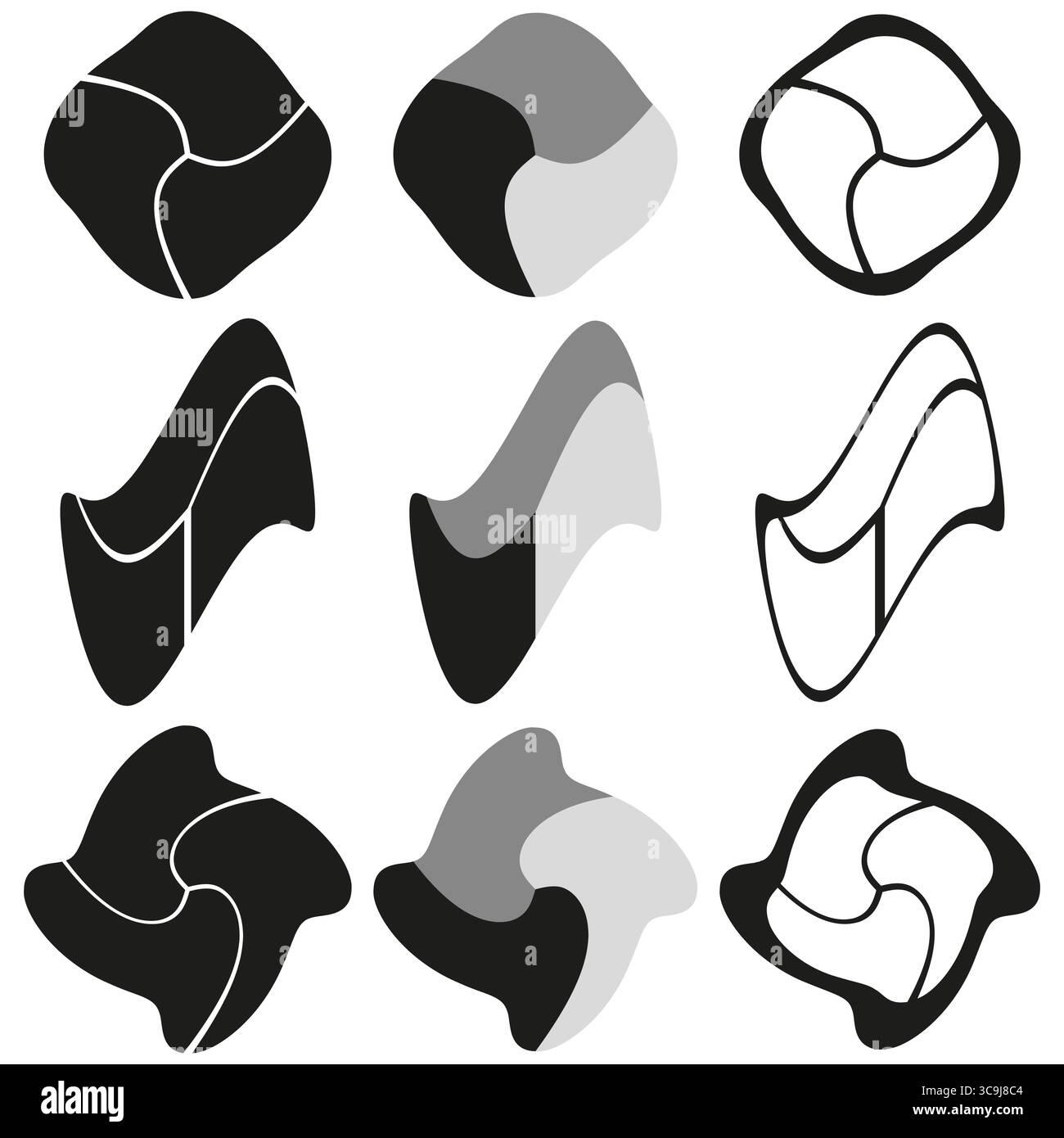 Wave Interlocking Type Interlocking organic shapes hi-res stock photography and images - Alamy