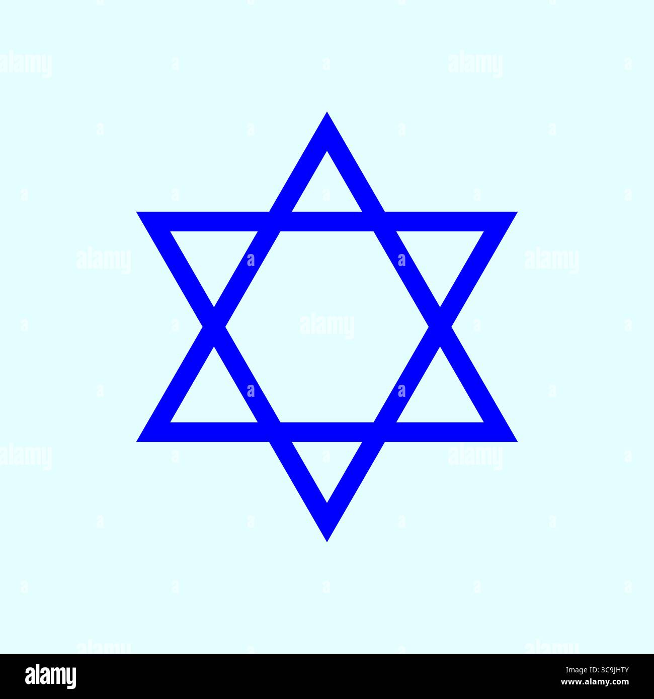 Star of David icon. Blue religious symbol. Geometric Jewish figure ...