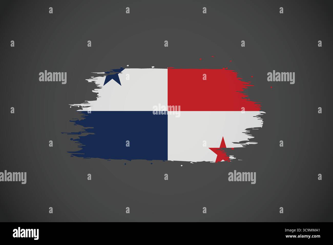 Panama Flag with Artistic Brushstroke Effect. Stock Vector