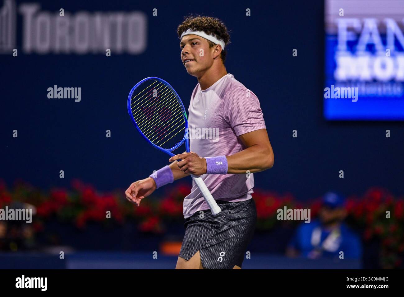 Toronto Canada 5th August 2025 American Tennis Player Ben Shelton Toronto Canada 5th August 2025 American Tennis Player Ben Shelton Competes In The Quarter Final Of The National Bank Open Presented By Rogers At The Sobeys Stadium In Toronto 3C9MMJG