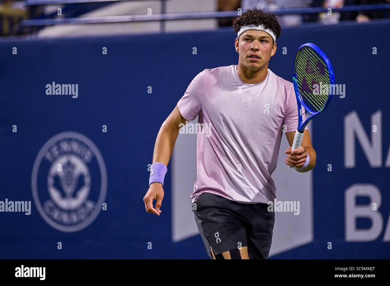 Toronto Canada 5th August 2025 American Tennis Player Ben Shelton Toronto Canada 5th August 2025 American Tennis Player Ben Shelton Competes In The Quarter Final Of The National Bank Open Presented By Rogers At The Sobeys Stadium In Toronto 3C9MMJT