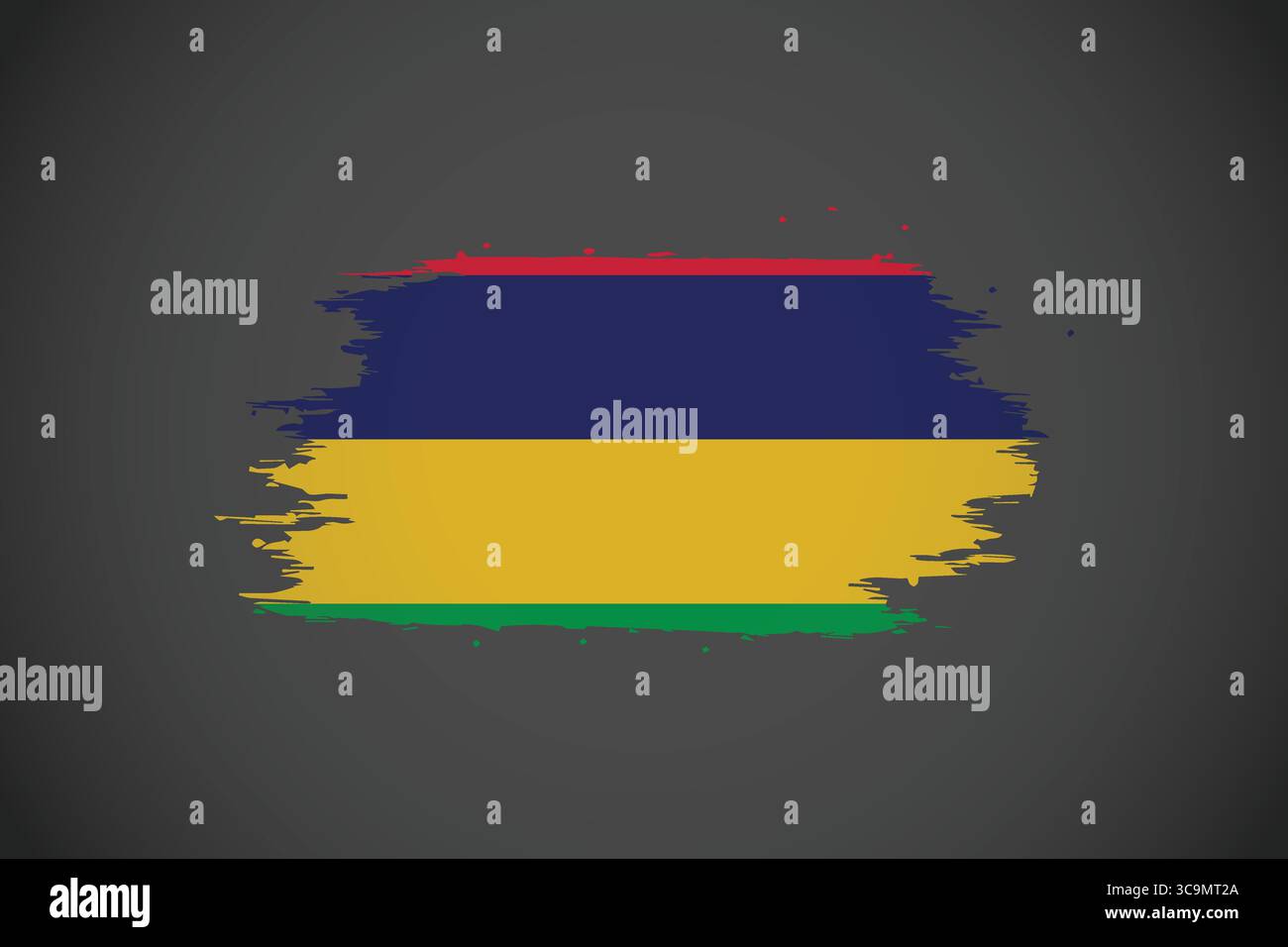 Mauritius Flag with Artistic Brushstroke Effect. Stock Vector