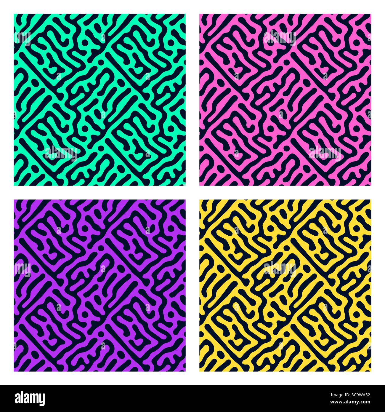 Black and vibrant colors seamless Turing patterns Stock Vector Image ...