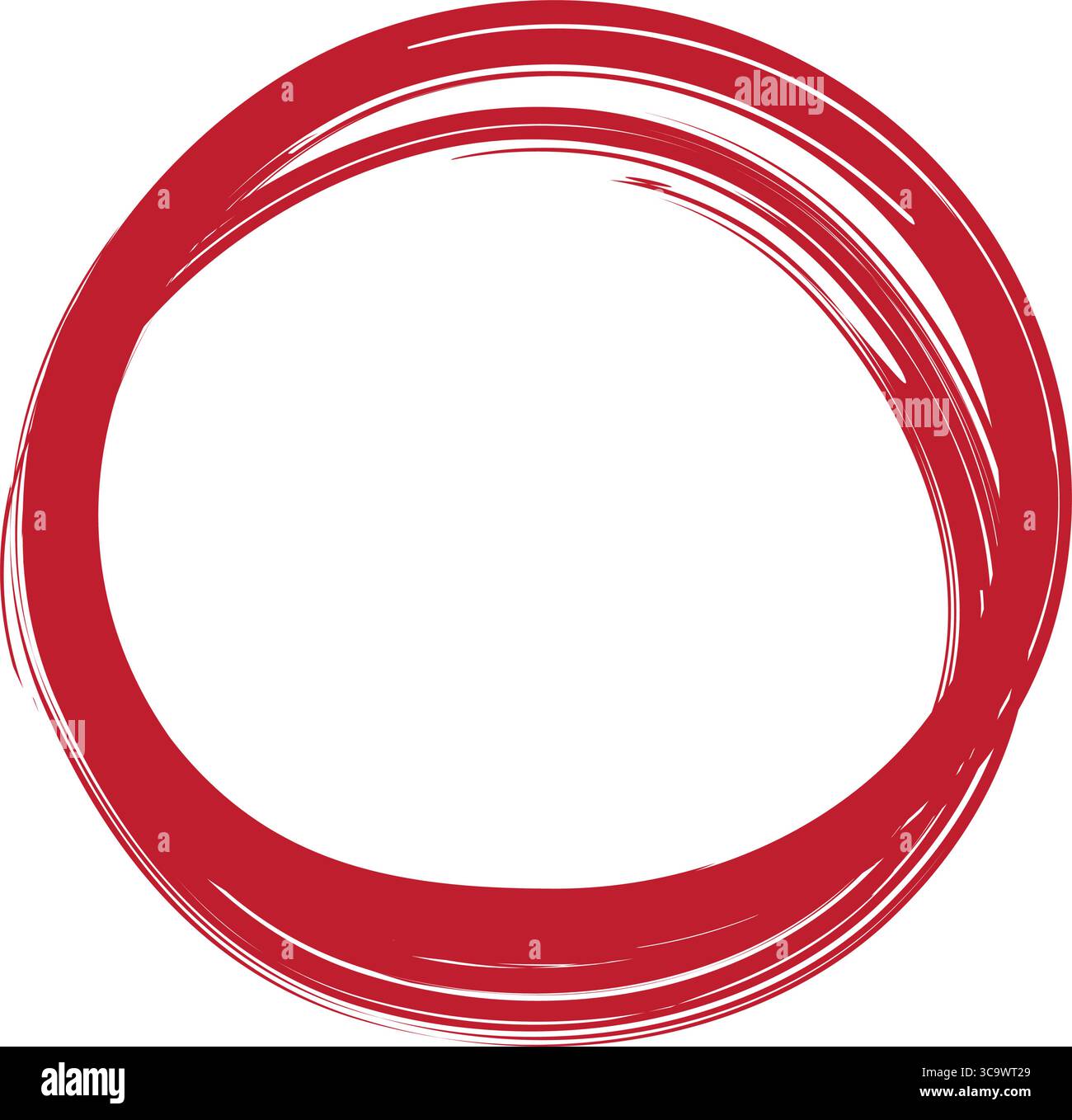 simple red circle round brush stroke isolated vector illustration Stock ...