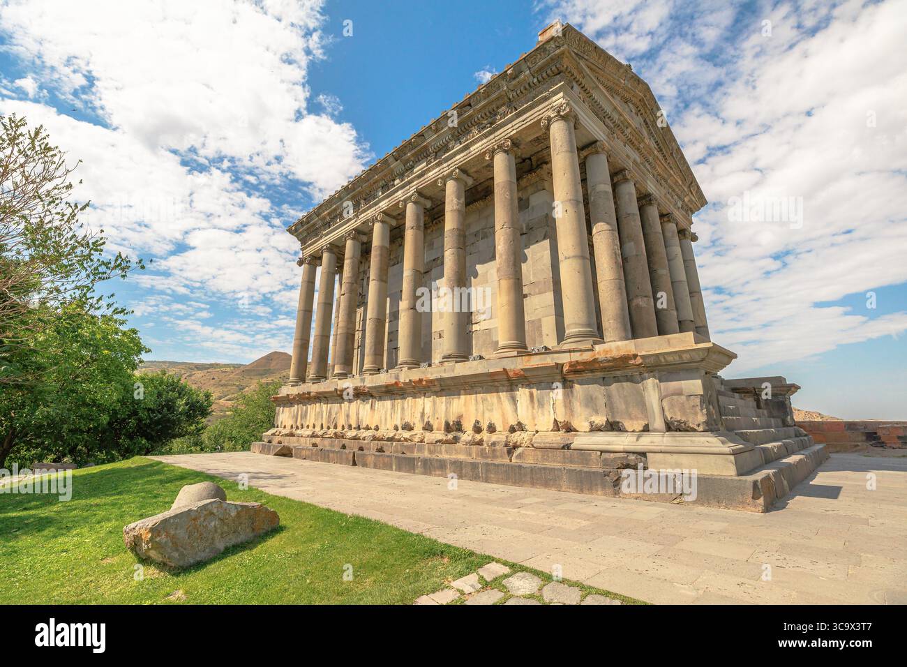 Majestic columns of the Garni Temple in Armenia reaching towards a ...