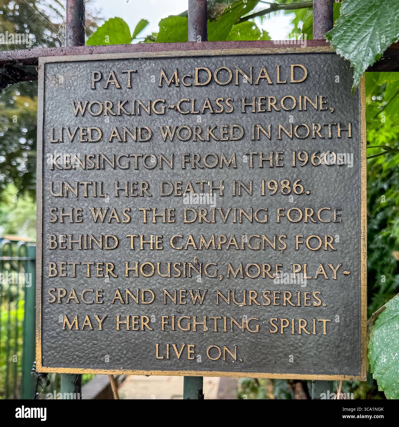 Pat McDonald Plaque, Colville Terrace, London - Smartphone Captured Stock Image