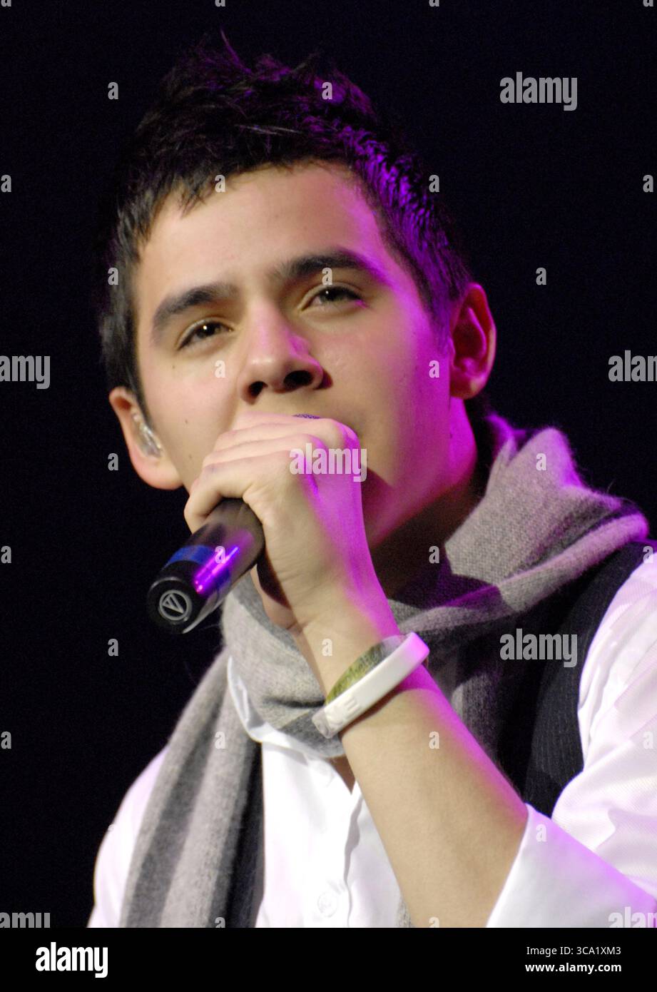 David Archuleta performing at the Z100 Jingle Ball in New York City - 12 December 2008 Stock Photo