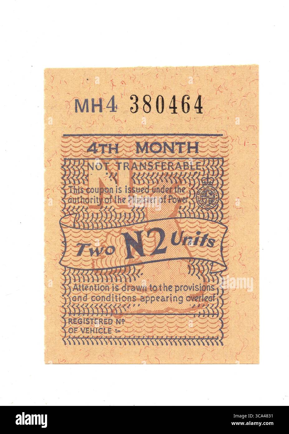 A vintage petrol rationing coupon from the United Kingdom dated 1974 on ...