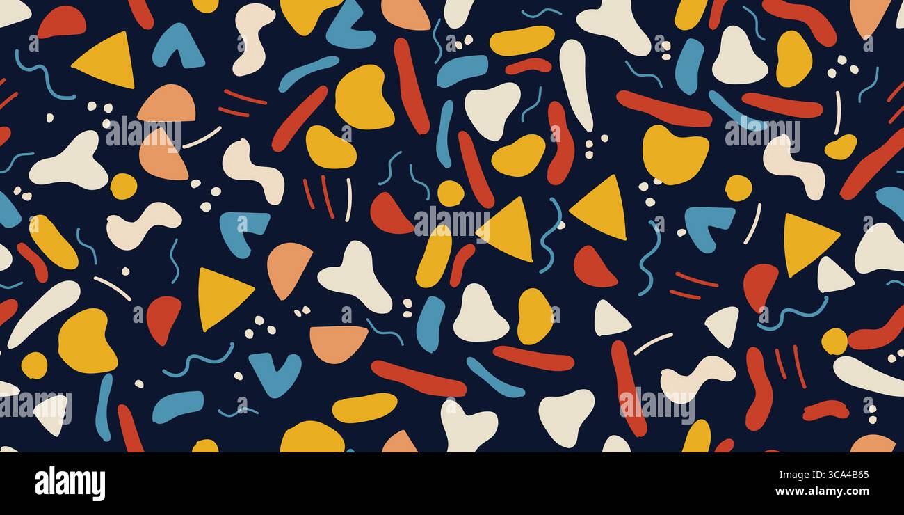 Textile motif seamless pattern. Abstract line shape geometric motif basic pattern continuous background. Man shirt all over print block.  Stock Vector