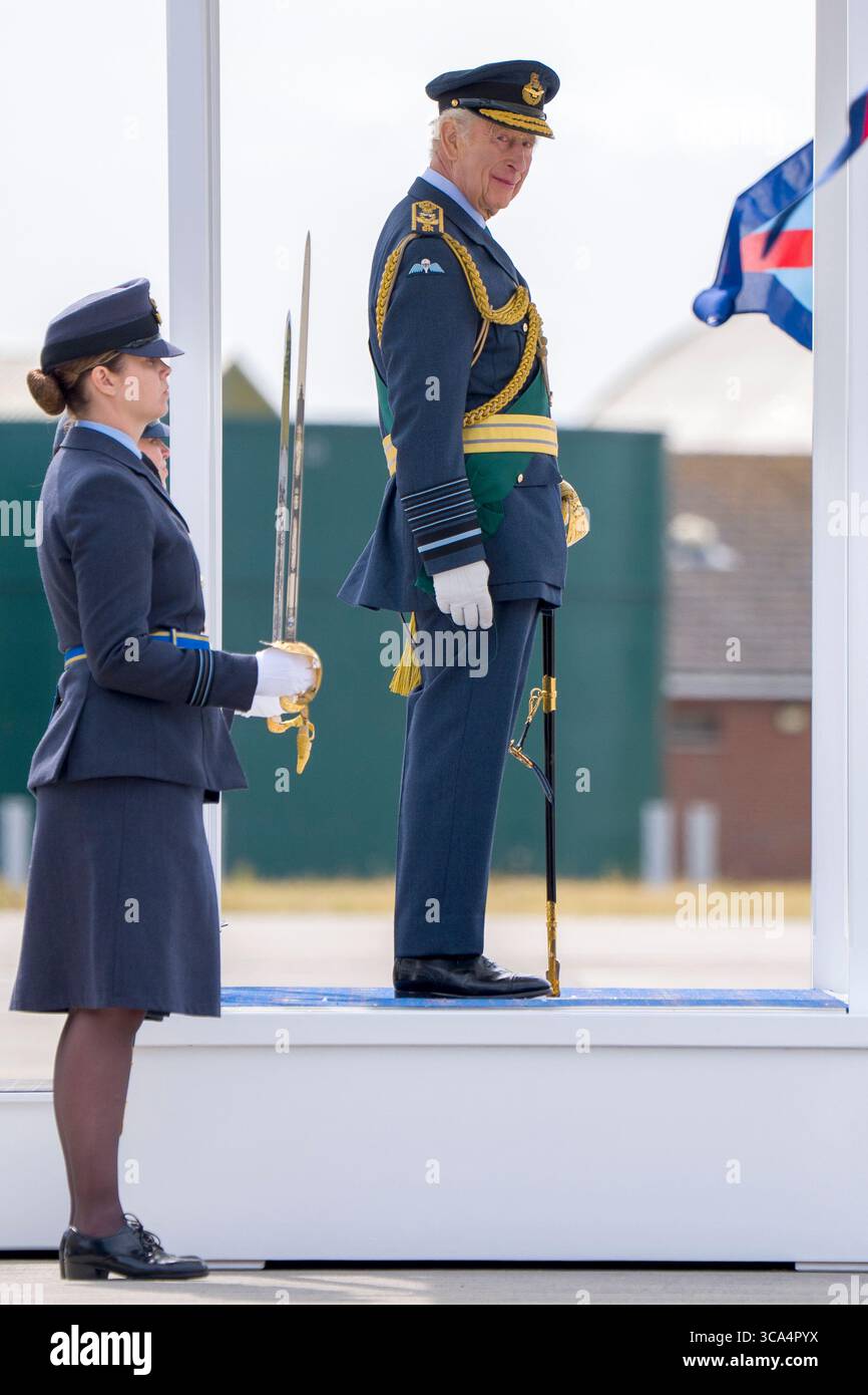King Charles III during a visit to RAF Lossiemouth in Moray, to re