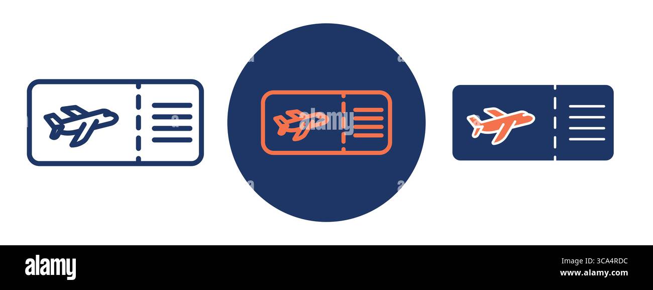 Boarding pass icon showing a flight ticket for airline travel Stock ...