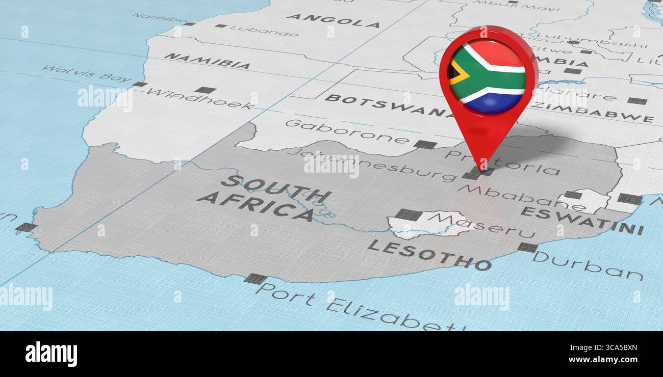 Adesivo Per Paraurti Mappa E Bandiera Del Sud Africa - Pretoria, StickersWorld