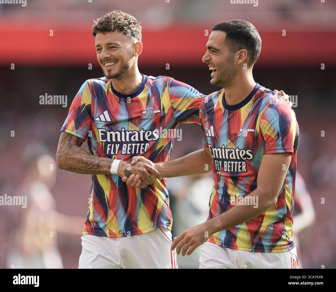 Ben White of Arsenal and Mikel Merino of Arsenal ahead of the Pre ...