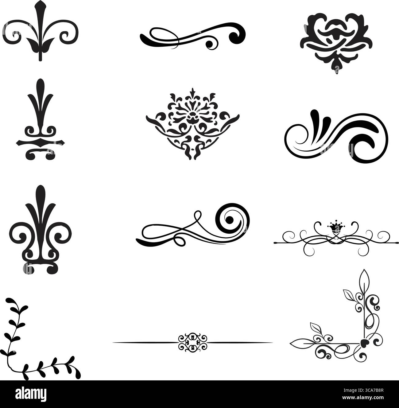 Ornamental swirls victorian Stock Vector Images - Alamy, image size:1300x1329