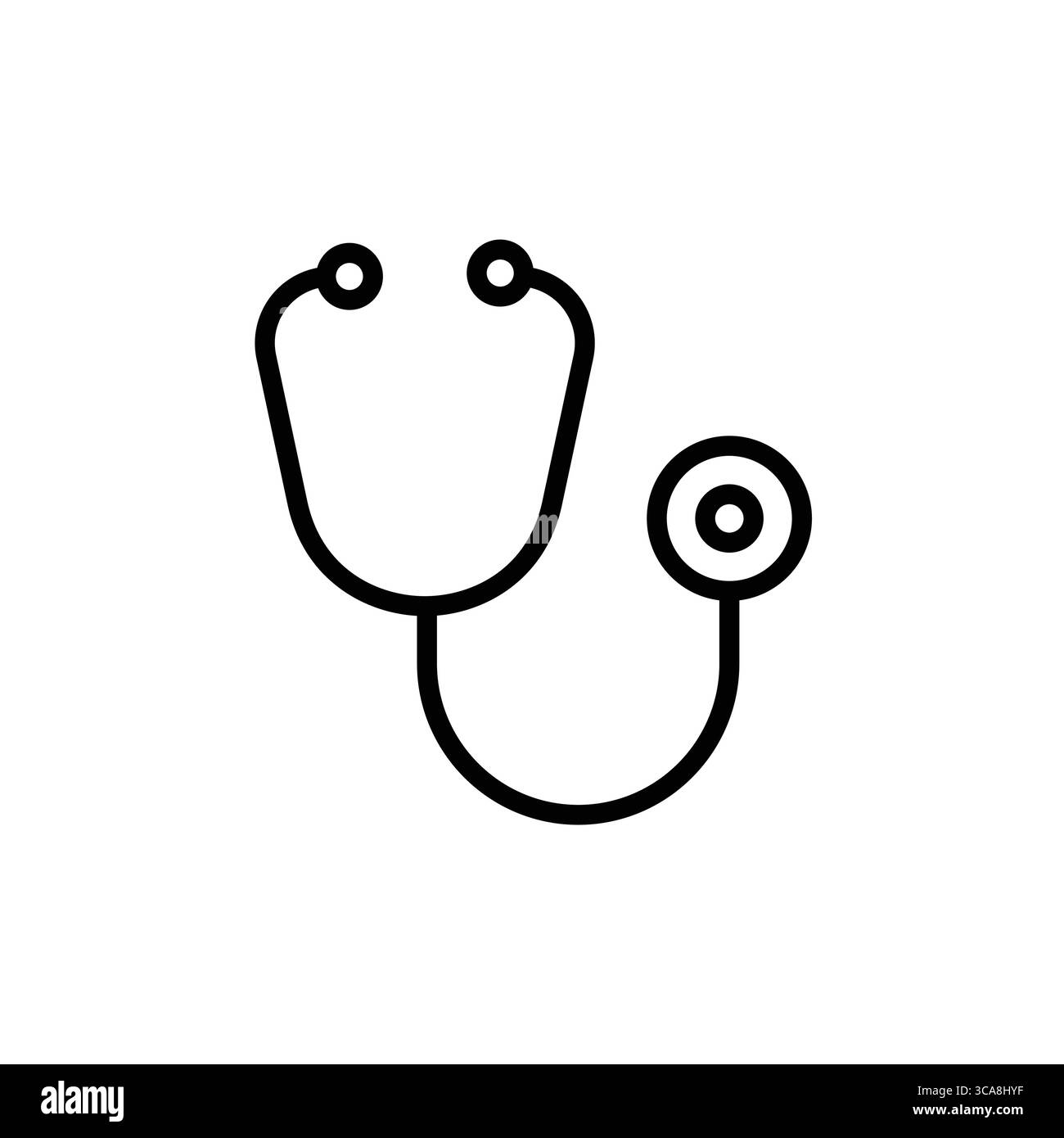 This simple line art stethoscope icon represents essential healthcare ...
