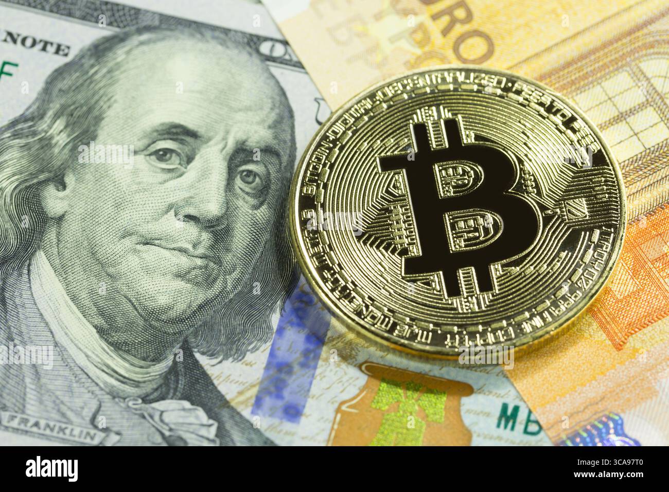 100 dollar and 100 euro bills hi-res stock photography and images - Alamy