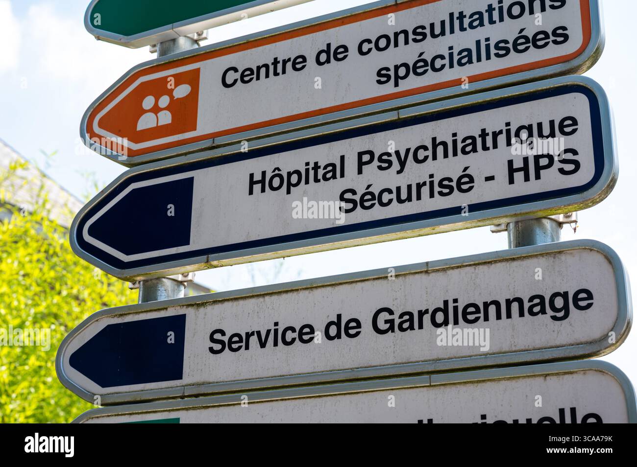 Forensic Psychiatric institution direction signs and entrance in ...